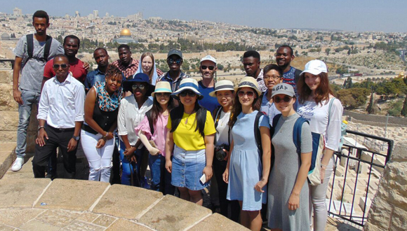 Students of the Manna Center Program for Food Safety and Security on a field trip to Jerusalem