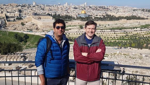 Johann Elbaz (left) and Chris Voigt (right) in Jerusalem