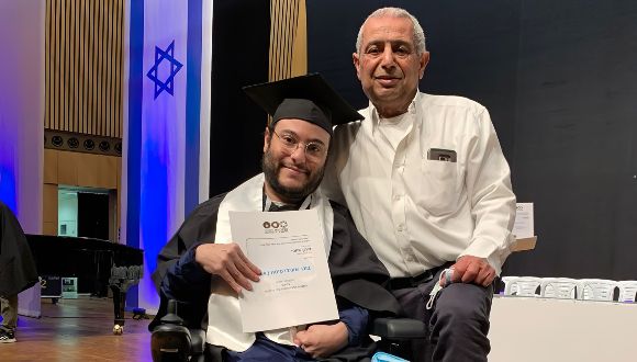 Liron Shazifi and his father at Liron’s TAU graduation 