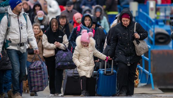Ukrainian Refugees Arriving in Europe